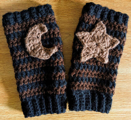 long gloves with appliques ($15)